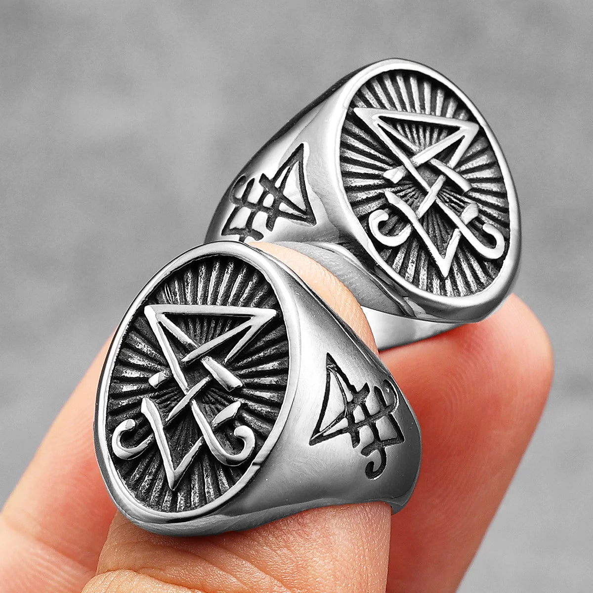 Satan Rune Ring Stainless Steel