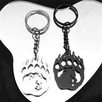 Key Steel Chain Gothic Witchcraft Bear Paw Hollow