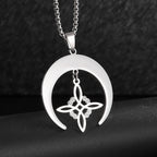 Celtic Witch Knot Pendant Necklace — Steel
