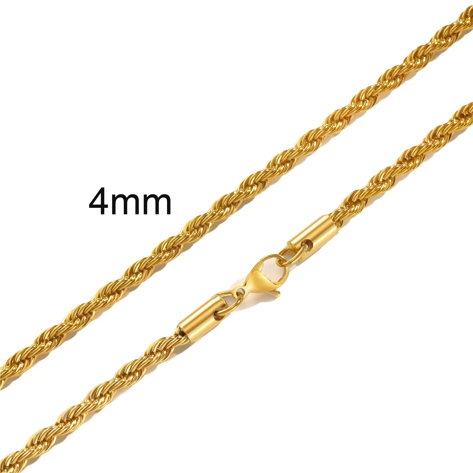 Twisted Rope Chain Necklace 5mm — Stainless