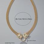 Fashion Double Leopard Head Pendant With Adjustable Double Layer Chain Necklace Panther Choker For Men Women Party