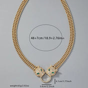 Fashion Double Leopard Head Pendant With Adjustable Double Layer Chain Necklace Panther Choker For Men Women Party