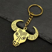 Bull Skull Taurus Zodiac Keychain — Stainless Steel