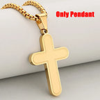 Cross Pendant Necklace — Stainless Steel