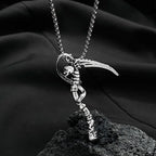 Gothic Death Scythe Pendant Skull Demon Ghost Pendant Necklace For Men Women Punk Motorcycle Rock Halloween Party Jewelry Gifts