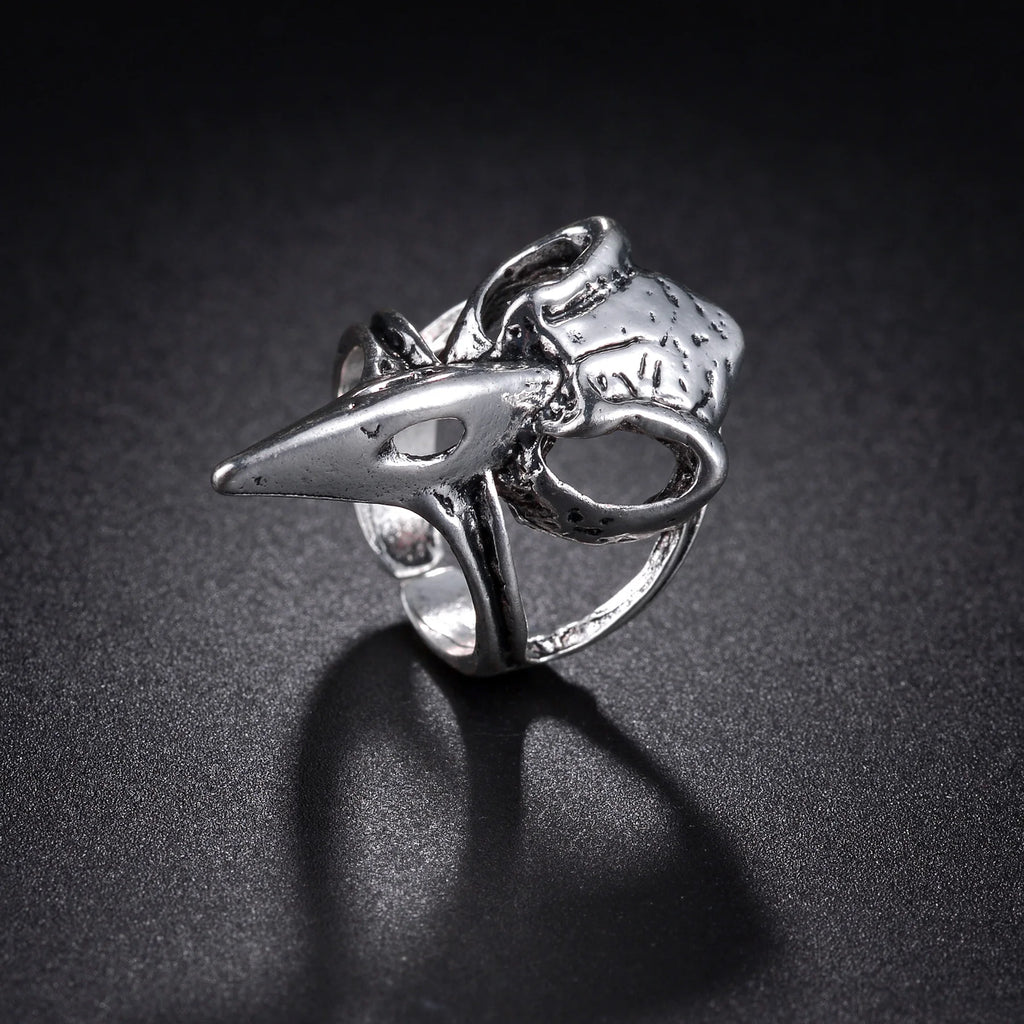 New Design Skull Crow Skull Ring Woodpecker Bird Men's Ring Punk Stylish Jewelry