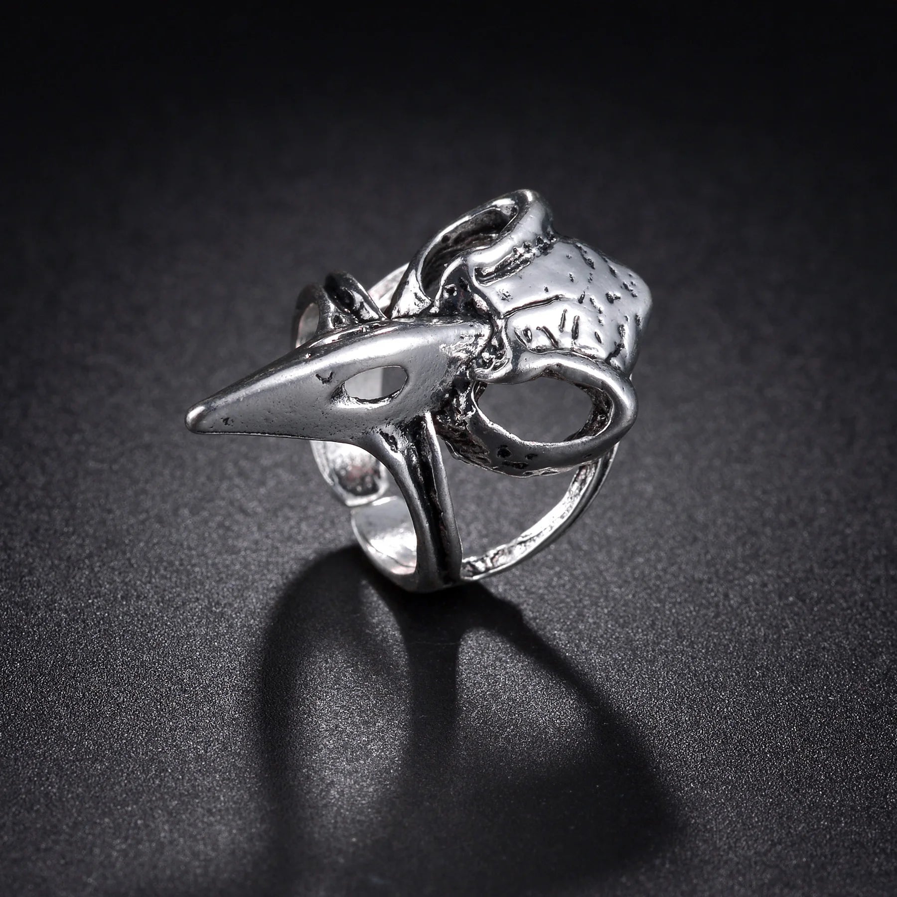 New Design Skull Crow Skull Ring Woodpecker Bird Men's Ring Punk Stylish Jewelry