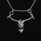 Skull Bicycle Pendant Necklace — Gothic