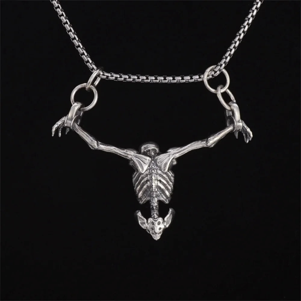 Skull Bicycle Pendant Necklace — Gothic