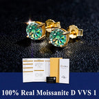 Moissanite Studs Earrings Pass Diamond tester Pen For Men Women 18K Platinum Plated Bride Wedding Gemstone 925 Silver Earrings