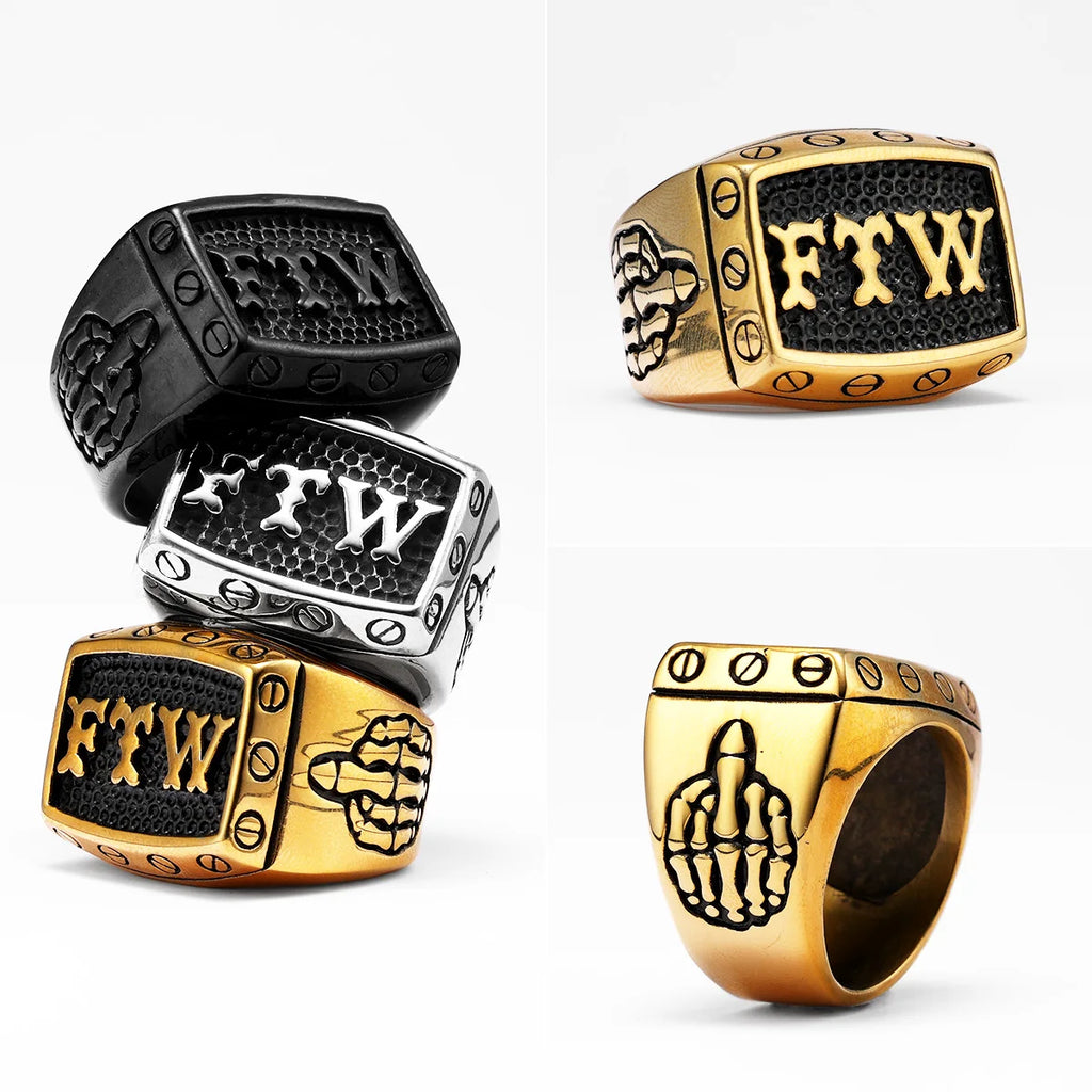 FTW Middle Finger Ring — Stainless Steel