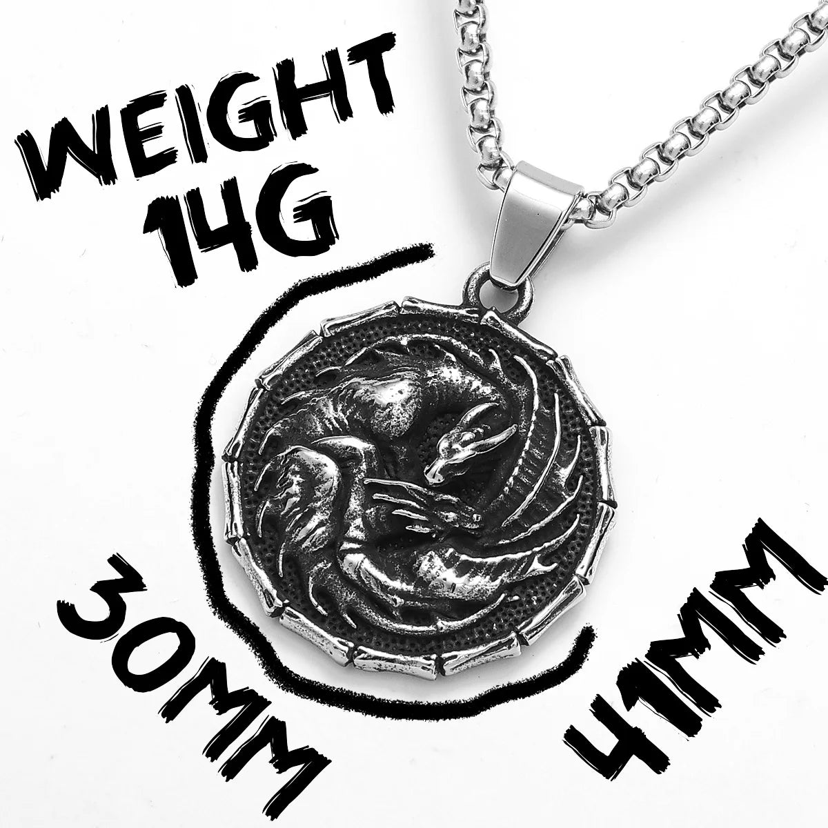 Dragon Shield Lightning Men Necklace Stainless Steel Pendant Chain Women Punk Fashion Jewelry New In Accessories Gifts