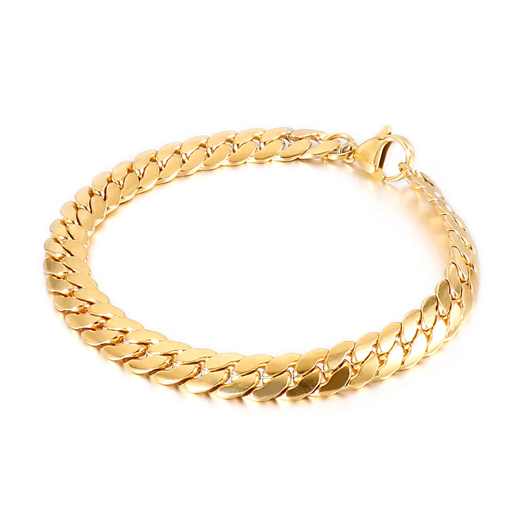 4/5/7mm Snake Chain Shiny Polished Link Couple Bracelet Simple Stainless Steel Trend Jewelry Gifts Multiple Sizes