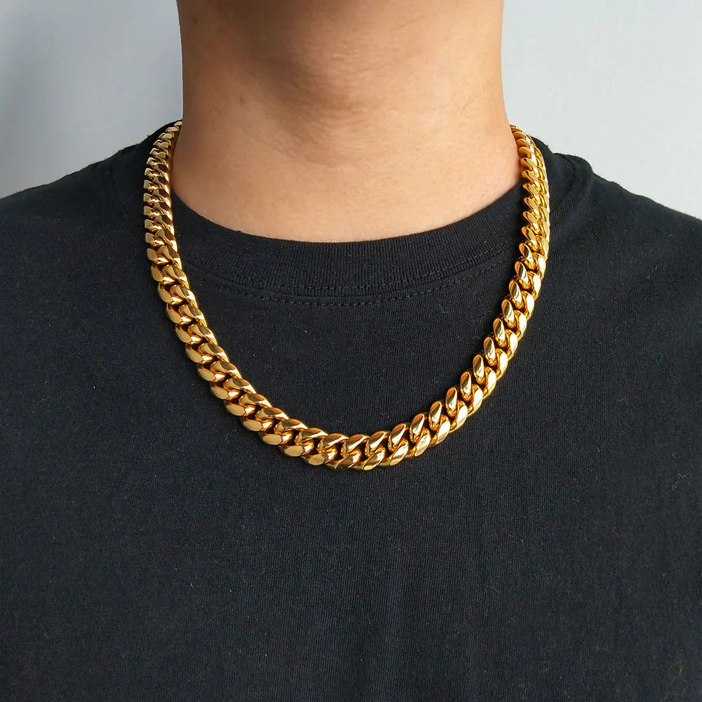 Iced Out Cuban Chain Necklace Stainless Steel 6-16MM
