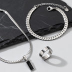 Cuban Stone Chain Jewelry Set — Stainless Steel