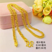 12mm Gold Fortune Buckle Chain Necklace