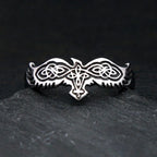 Vintage Simple Stainless Steel Vikings Raven Ring Fashion Nordic Celtic Knot Rings For Men Women Amulet Jewelry Dropshipping