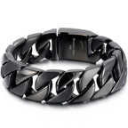 Matte Polished Gold Color Stainless Steel Men's Bracelet for Man 20MM Curb Link Chain Wrist On Hand Bands Jewelry