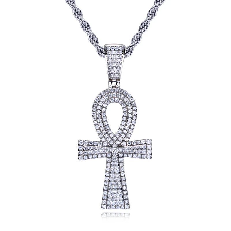 Iced Out Cross Pendant — 925 Silver
