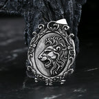 Lion Head Pattern Pendant Necklace — Stainless Steel