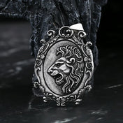 Lion Head Pattern Pendant Necklace — Stainless Steel