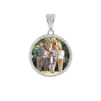 Iced Out Photo Pendant Necklace 35MM Circle