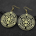 Steel Earrings Hekate Wheel Drop Strophalos Hecate