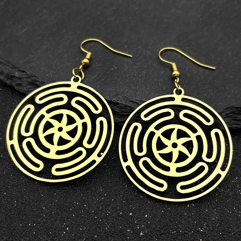 Hecate Wheel Pendant Necklace — Stainless Steel