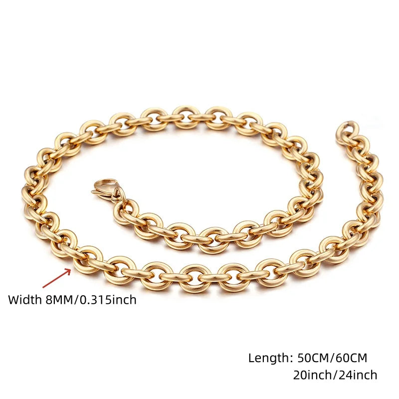 Gold-Tone O Chain Necklace — 8mm