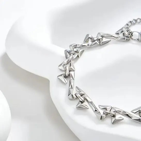 Letter Z Thorn Barbed Wire Link Chain Bracelet for Men & Women