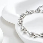 Letter Z Thorn Barbed Wire Link Chain Bracelet for Men & Women