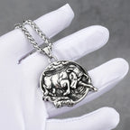 Stainless Steel Animal Bull Necklace Men Women Vintage Punk Pendant Necklace Glamour Hip Hop Biker Creative Jewelry Wholesale