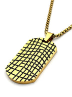 Grid Groove Dog Tag Pendant Necklace For Women Men Hip Hop Stainless Steel Male Punk Street Power Chain Jewelry