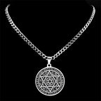 Star of David Silver Pendant Necklace — Stainless Steel