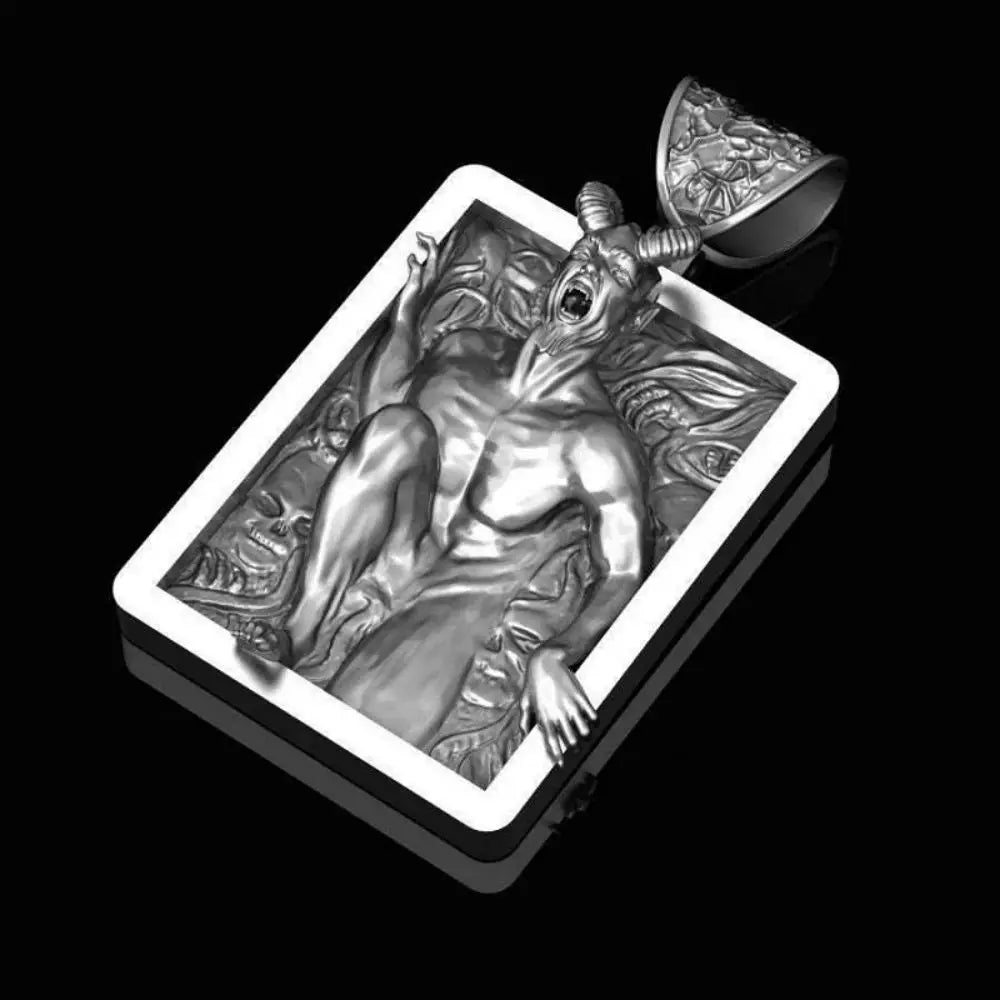 Hip Hop Fashion Stainless Steel Necklace Personality Punk Retro Demon Skull Pendant Necklace For Trendy Men Women