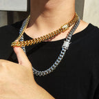 Iced Out Cuban Chain Necklace Stainless Steel Miami