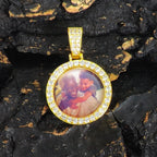 Iced Out Photo Pendant Necklace 26MM