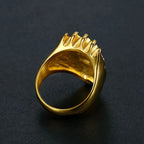 Lion Head Ring Gold Silver 3D Animal Band — Stainless Steel