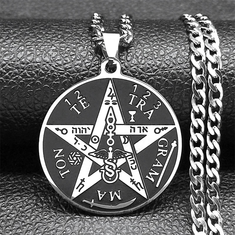 Solomon Pentagram Gold Pendant Necklace
