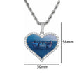 Iced Out Heart Photo Pendant Necklace