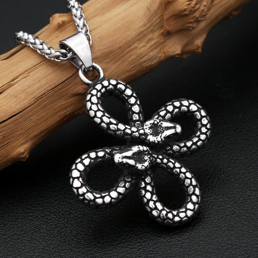 Gothic Snake Stainless Steel Pendant Necklace