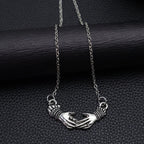 Victorian Mourning Hands Pendant Necklace, Gothic Mourning Jewelry, Y2k Women Fashion Charm Statement Women Gift
