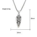 Odin Rune Viking Stainless Steel Pendant Necklace