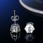 100% Real Sterling Silver S925 Moissanite Earrings Stud  With 2 Certificate D VVS1 Pass Diamond Test Pen For Women Men Jewelry