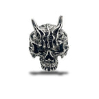Gothic Dark Rakshasa Skull Open Ring — Zinc Alloy