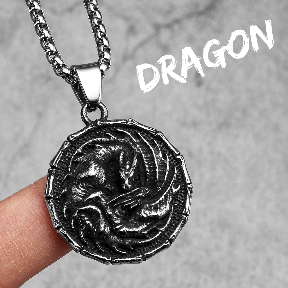 Dragon Shield Lightning Men Necklace Stainless Steel Pendant Chain Women Punk Fashion Jewelry New In Accessories Gifts
