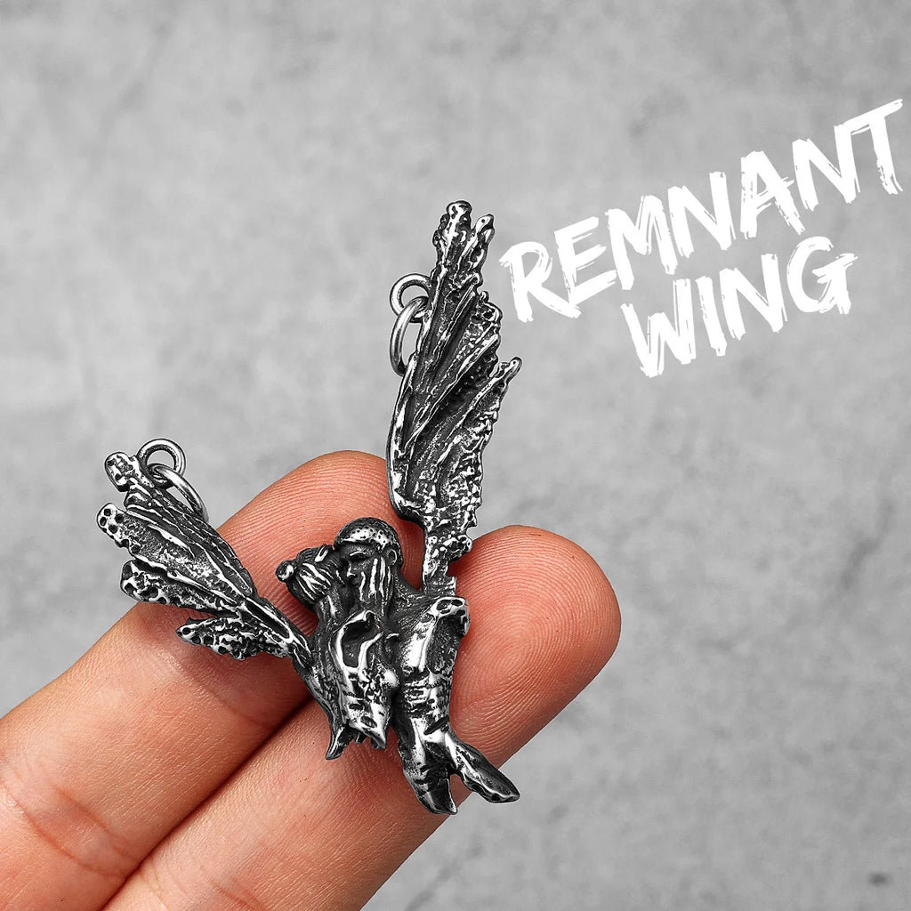Angel Kiss Pendant Necklace — Stainless Steel
