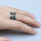 Viking Raven Valknut Amulet Ring — Stainless Steel