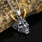 Gothic Ghost Skull Stainless Steel Pendant Necklace