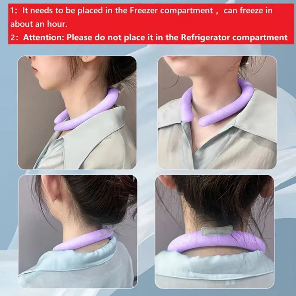 Summer Neck Cooling Ring Lasting Neck Wearable Gel Ice Pack Reusable Ice Cushion Portable Outdoor Sports Cooling